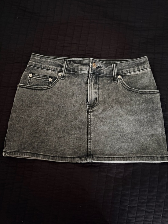 Edikted Dresses & Skirts - Edikted Washed Black Denim Mini Skirt